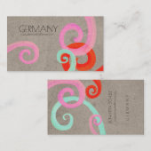 Carte de visite Black Swirls (Devant / Derrière)