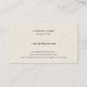 Carte De Visite Black Text On Beige Linen Immigration Attorney (Dos)
