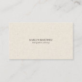 Carte De Visite Black Text On Beige Linen Immigration Attorney (Devant)