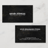 Carte De Visite Black Texture Gold Sparkles Fitness Design (Devant / Derrière)