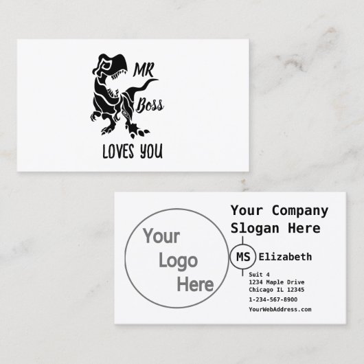 Carte De Visite Black Trex le Boss Dino (Devant / Derrière)