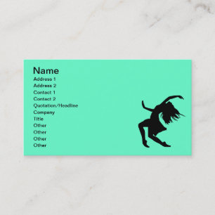 Carte De Visite Black Vector Dancing Femme Fille Party
