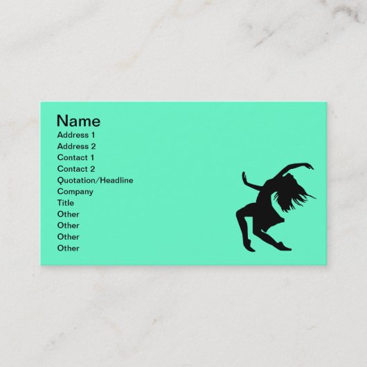 Carte De Visite Black Vector Dancing Femme Fille Party (Devant)