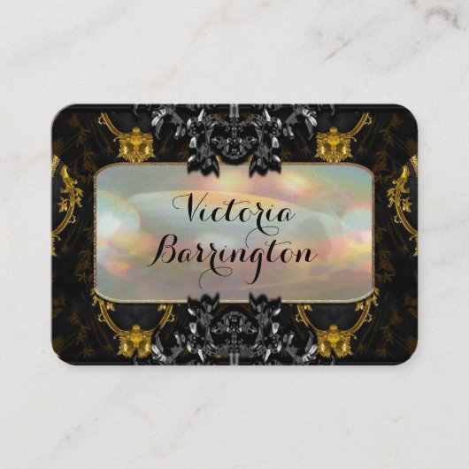 Carte De Visite Black Venue Elegant Pearl Professional (Devant)