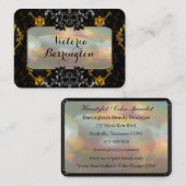 Carte De Visite Black Venue Elegant Pearl Professional (Devant / Derrière)