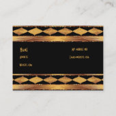 Carte de visite Black Vieux Or Motif Inca (Dos)