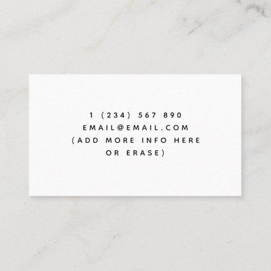 Carte De Visite Black & White Baby Jumpsuit Logo Babysitter Nanny (Dos)