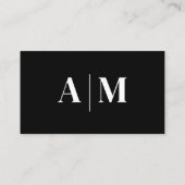 Carte De Visite Black White Elegant Professional (Dos)