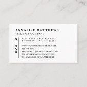 Carte De Visite Black White Elegant Professional (Devant)