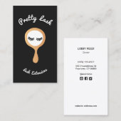 Carte De Visite Black White EyeLash Extensions Gold Mirror (Devant / Derrière)