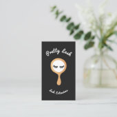 Carte De Visite Black White EyeLash Extensions Gold Mirror (Debout devant)