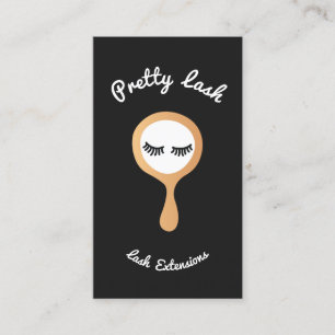 Carte De Visite Black White EyeLash Extensions Gold Mirror