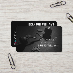 Carte De Visite Black White Fitness Personal Trainer Influencer