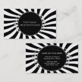 Carte De Visite Black & White Fun Whimstripes (Devant / Derrière)