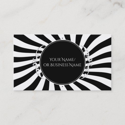 Carte De Visite Black & White Fun Whimstripes (Devant)