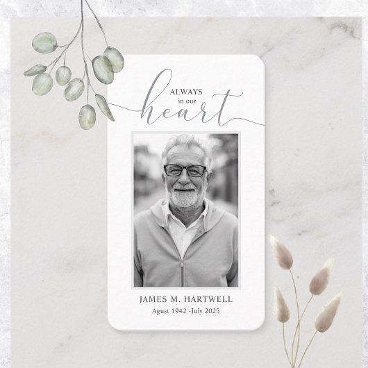 Carte De Visite Black & White Funeral Photo Sympathy Modern