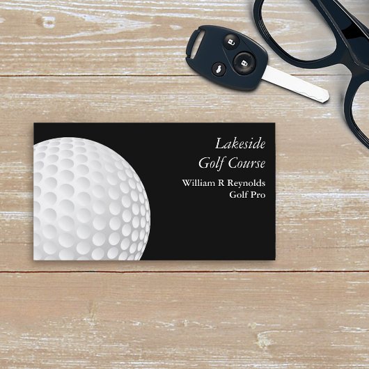 Carte De Visite Black White Golf Pro