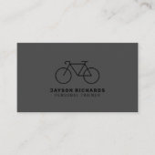 Carte De Visite Black White Gray Personal Trainer Cycling Coaching (Devant)
