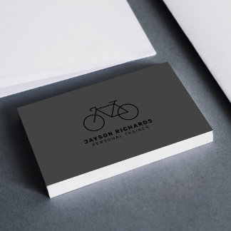 Carte De Visite Black White Gray Personal Trainer Cycling Coaching