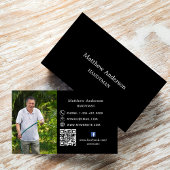 Carte De Visite Black white home réparations photo QR code handyma