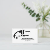 Carte De Visite Black White House Painter Professionnel (Debout devant)