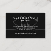 Carte De Visite Black White Line Logo chat chien animal (Dos)