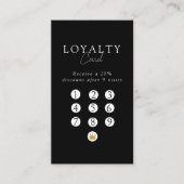 Carte De Visite Black & White Minimal Salon QR Code Loyalty (Devant)