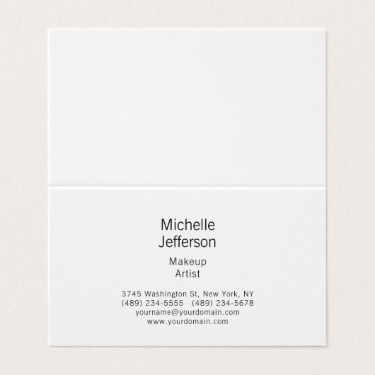 Carte De Visite Black & White Minimalist Plain Modern (Extérieur déplié)