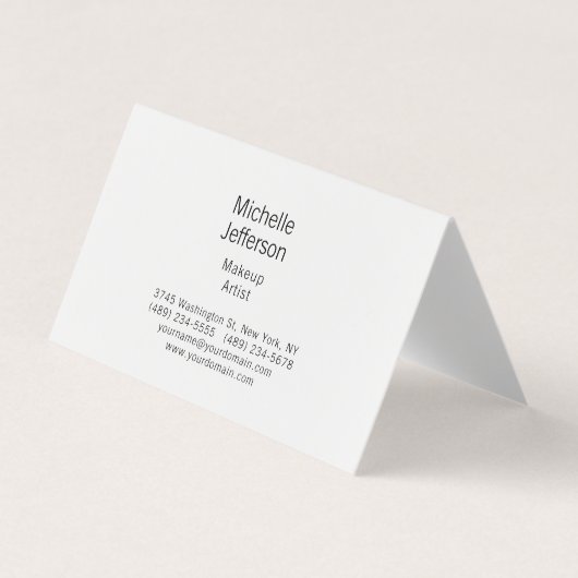 Carte De Visite Black & White Minimalist Plain Modern (Devant)