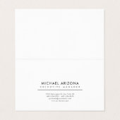 Carte De Visite Black & White Minimalist Plain Premium Linen (Extérieur déplié)