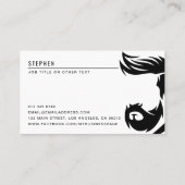 Carte De Visite Black & White moderne Homme & Ciseaux Barber Shop (Dos)