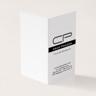 Carte De Visite Black White Monogramme Nom d'adresse