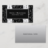 Carte de visite Black & White Musical Stripes (Devant / Derrière)