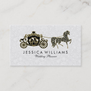 Carte De Visite Black White & Parties scintillant Mariage Horse & 