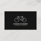 Carte De Visite Black & White Personal Trainer Cycling Instruction (Devant)