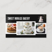 Carte De Visite Black White Photo QR Code Boulangerie (Devant)