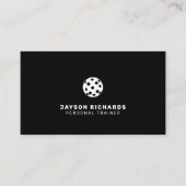 Carte De Visite Black & White Pickleball Coaching Personal Trainer (Devant)