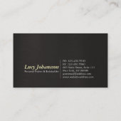 Carte De Visite Black White Professional Fitness Personal Trainer (Dos)