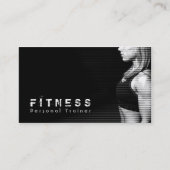 Carte De Visite Black White Professional Fitness Personal Trainer (Devant)