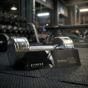 Carte De Visite Black White Professional Fitness Personal Trainer
