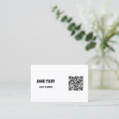 Carte De Visite Black White QR Code Modern Mariage Event Planner (Debout devant)