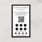 Carte De Visite Black White Stripes Bakery Logo Loyalty Punch (Dos)