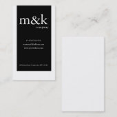 Carte De Visite Black & White Vertical Company ou personnel (Devant / Derrière)