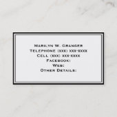 Carte De Visite Black Wht Houndstooth Red Quatrefoil (Dos)