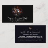Carte De Visite Black Woman Crystal ball Energy Reiki Méditation (Devant / Derrière)