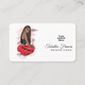 Carte De Visite Black Woman Fitness Instructor Girl QR Code (Devant)