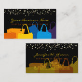 Carte De Visite Black Yellow Classy consultant en mode Sacs (Devant / Derrière)
