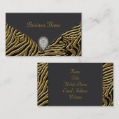 Carte de visite Black Zebra Gold Black Zebra (Devant / Derrière)