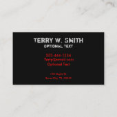 Carte de visite Blackjack (Dos)