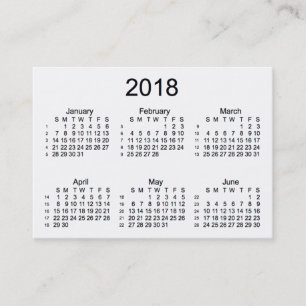Carte De Visite Blanc 2018 calendrier de 52 semaines par des